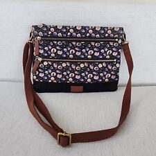 FOSSIL Canvas Floral Crossbody Bag Purse With Adjustable Removable Strap