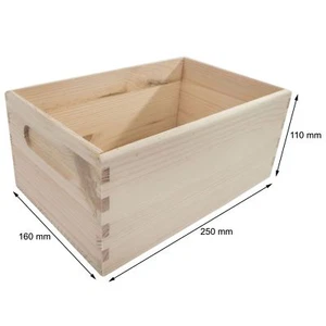 Wooden Crate Chest 25x16x11cm Plain Storage Box To Decorate Craft Decoupage - Picture 1 of 9