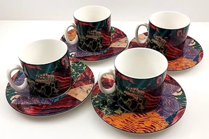 Turkish Arabic Coffee Cup & Saucer Sets / Tea Sets ~ 8 Pieces ~ 6 ounce cups EUC - Picture 1 of 10
