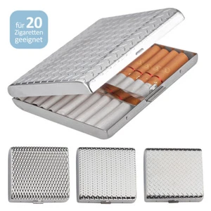 Zigarettenetui für ca. 20 Zigaretten Zigarettenbox Silberfarbig Metall Etui - Bild 1 von 7