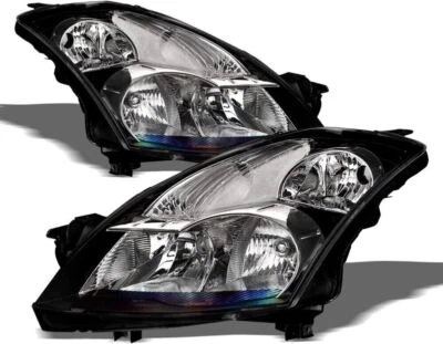 Faros negros/claros para 2007 2008 2009 Altima 4 puertas sedán faros izquierda+derecha 07-09 Foto 1 de 4