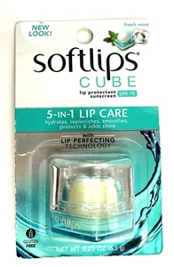 Softlips Cube 5-in-1 Lip Care Fresh Mint Lip Protectant Sunscreen SPF15 Exp 5/17 - Picture 1 of 5