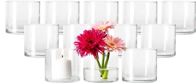 12 Stück Zylinderglas Set Vase / Kerzenglas Blumenvase für Tischdeko klein - Bild 1 von 4
