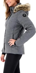 OBERMEYER Größe 14 Thermore isolierte Damen-Winterjacke mit Kapuze Mantel anthrazit - Bild 1 von 7