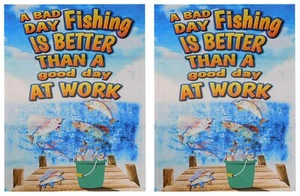 A Bad Day Angeln ist besser 12,5"x18" doppelseitige Polyesterhülle Gartenflagge - Bild 1 von 5