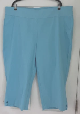 Ruby Rd. Capri Pants w/Cross Hem Detail Blue Plus 24W - Image 1 of 3