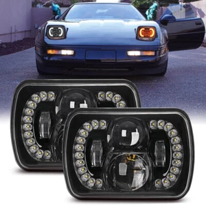 2x Para Chevy Corvette 1984-1996 5X7" 7x6" Faros LED Hi-Lo DRL Intermitente - Imagen 1 de 10