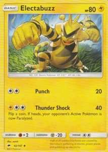 Elecatabuzz 42/147 Pokemon Sun & Moon Burning Shadows - Picture 1 of 2