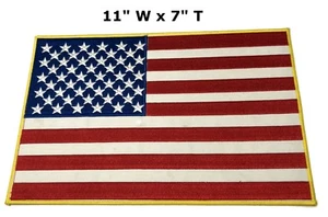 LARGE USA FLAG SUBDUED EMBROIDERED PATCH UNITED STATES AMERICA 11" XL iron-on - Picture 1 of 12
