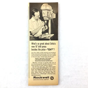 Vintage Print Ad DELTA 15" DRILL PRESS Industrial Machine Rockwell Manufacturing - Picture 1 of 2