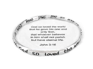 JOHN 3:16 Eternal Life God So Loved The World Inspirational Bracelet - Picture 1 of 1