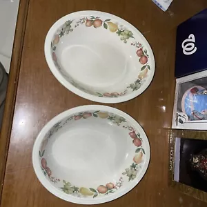 Coppia di ciotole da portata ovali Wedgewood Cotogna 9,5” c 7,5” forno a tavola Inghilterra - Foto 1 di 14