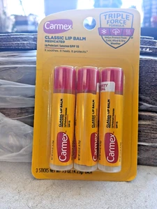 Bálsamo labial clásico Carmex .35 oz - sabor original, paquete de 3 - Imagen 1 de 2