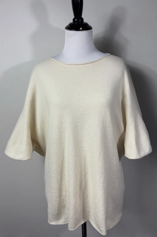 Suéter The Row M Marfil Cachemira Cuello Barco Mariposa Manga Corta Foto 1 de 4