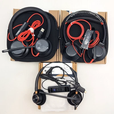 Poly Headsets BLACKWIRE 8225/5220 & ENCOREPRO 525 USB | Lot of 3 - Image 1 of 4