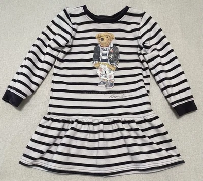 Ralph Lauren Polo Oso Artista Pintor Sudadera Vestido Niña’s Talla 5 Clásico Foto 1 de 4