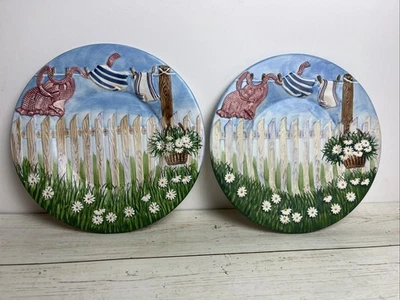 "2 velas Yankee tarro plato lavandería día primavera verano ropa escena 7-3/4""" Foto 1 de 4