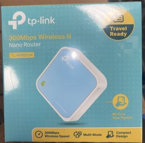 TP-Link Network TL-WR802N 300Mbps Wireless N Nano Router 2.4Ghz Travel - Picture 1 of 3