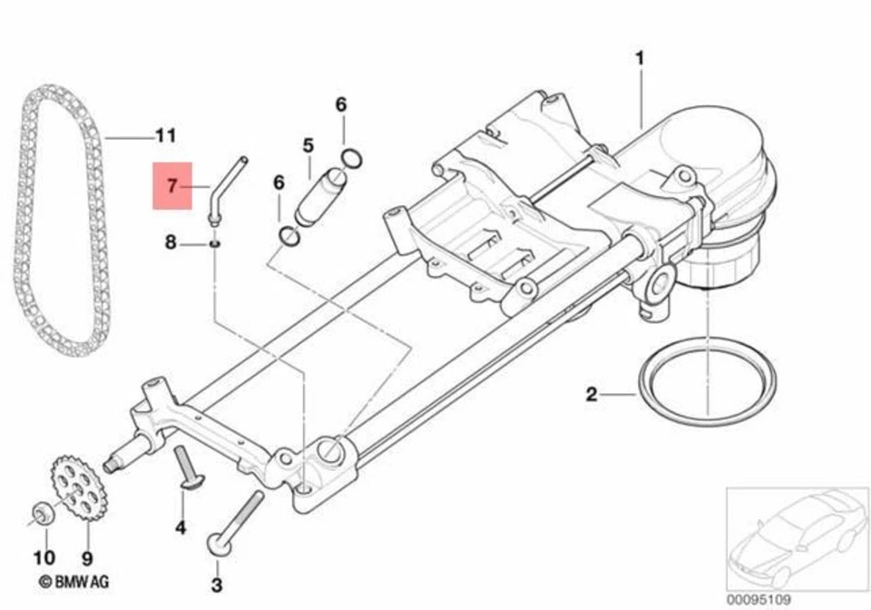 Genuine BMW E60 E61 E63 Lubrication System / Oil Pump Pipe OEM 11417505174 - Image 1 of 1