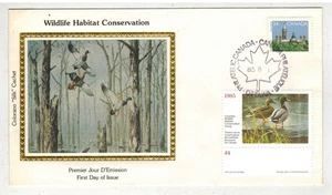 HIGH VALUE DUCK STAMP FDC CANADA 1985 WILDLIFE HABITAT $4 STAMP COLORANO - Picture 1 of 1