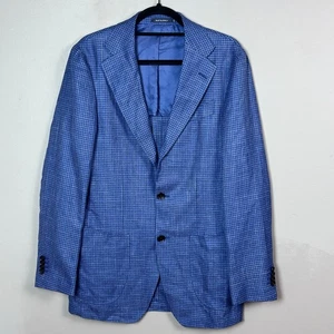 Suitsupply blazer mens 38L Slim DRAGO linen silk Havana Tulip houndstooth jacket - Picture 1 of 12