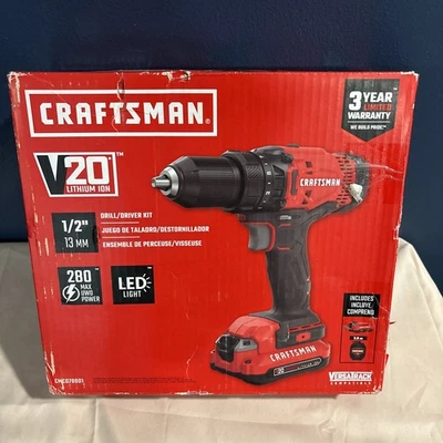 COMBO de taladro percutor compacto inalámbrico Craftsman CMCD700D1 20V Foto 1 de 4