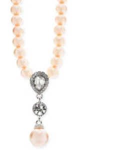 Charter Club Cubic Zirconia and Imitation Pearl Lariat Necklace - Picture 1 of 1