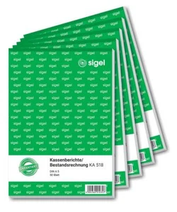KA518 Kassenbericht / Bestandsrechnung, A5, 5 Stück á 50 Blatt, zur korrekten - Bild 1 von 8