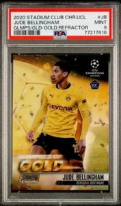 2020-21 Jude Bellingham Topps Stadium Club Chrome Gold Rookie Card 50/50 PSA 9 - Picture 1 of 3