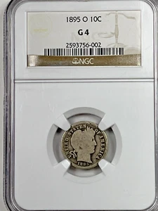 1895-O Barber Dime : NGC G04 - Picture 1 of 4