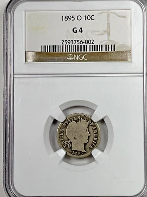 1895-O Barber Dime : NGC G04 - Image 1 of 4