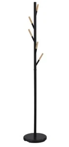 Appendiabiti Tree 30X30X h 173 legno naturale e metallo nero - Foto 1 di 1