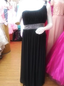 Eureka fashion prom bridesmaid party one shoulder black long dress plus size 3XL - Picture 1 of 7