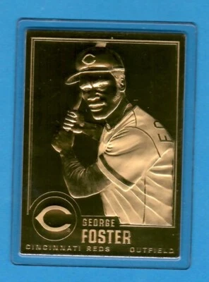 1996 DANBURY MINT 22kt GOLD GEORGE FOSTER BASEBALL CARD CINCINNATI REDS #45 - Image 1 of 2