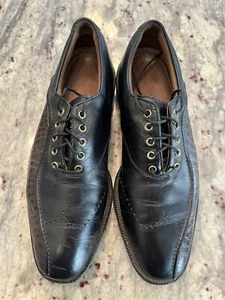 Footjoy Icon Golf Shoes 52161 Size 10.5 Black/brown Leather - Picture 1 of 6