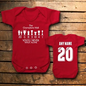 Liverpool Champions Wall Baby Grow – Custom Name & Number – YNWA Gift - Picture 1 of 3