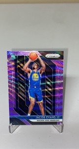2018-19 Panini Prizm Jacob Evans III RC Purple Wave Prizm #212 Warriors