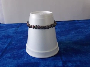 "Pulsera elástica con cuentas de color púrpura y azul de 8" - Imagen 1 de 4