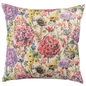 Watercolour Handpainted Meadow Linen Blend Extra-Large Cushion. 23x23" XL Cover - Picture 1 of 4
