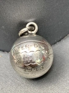 Vintage massiv 925 Sterling Silber Charm für Armband Figur Basketball 1943 - Bild 1 von 6