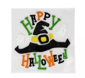 Feliz Halloween con Sombrero de Bruja Ventana Gel Adherente Decoración Aula Fiesta Suministro - Imagen 1 de 1