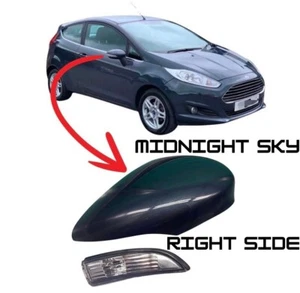Wing Mirror Cover Painted+Indicator For Fiesta MK7 2008-2018 Midnight Sky Right - Picture 1 of 5