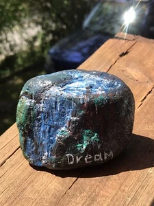 HandPainted Inspirational ROCK “DREAM” River Rock Paperweight Desktop Display - Picture 1 of 9