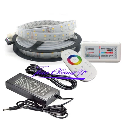 5M 12V SMD RGBW white 5050 600LED Double Row LED Strip +2.4G controller+8A power - Image 1 of 4