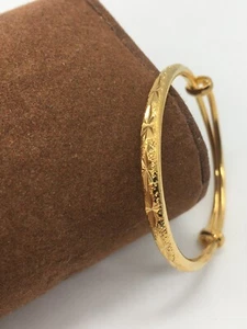 22K Gold Filled Boy, Girl Baby, Child, Toddler Adjustable Bangle Bracelet Ref:-2 - Picture 1 of 7