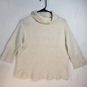 Vintage White Stag Womens Sweater Cream Turtleneck Pullover Silk Angora XL - Picture 1 of 12