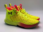 Under Armour HOVR Havoc 4 UA Yellow Red Men Basketball Shoes 3025993-302 SZ 10 M