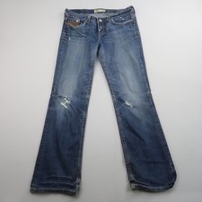 Mek Denim Mens Boulder Low Rise Bootcut Jeans Size 33 x 34 Distressed 33" Inseam