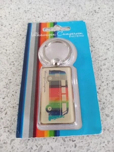 VW CamperVan Keyring Volkswagen Official Licensed Rainbow Bus Collectable - Picture 1 of 5