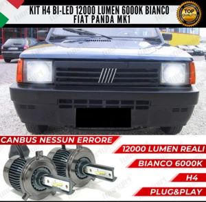 KIT LED H4 PER FIAT PANDA MK1 6000K BIANCO CANBUS 12000 LUMEN BI-LED NO ERRORE - Picture 1 of 12
